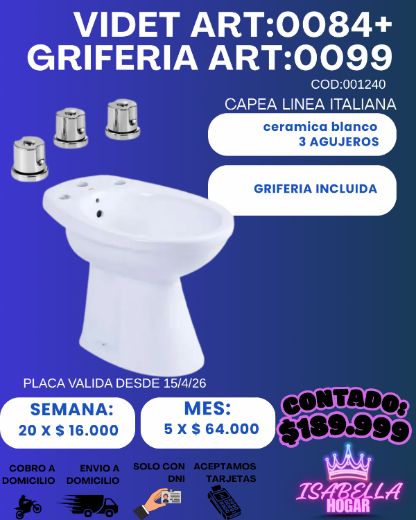 Producto - VIDET+GRIFERIA CAPEA