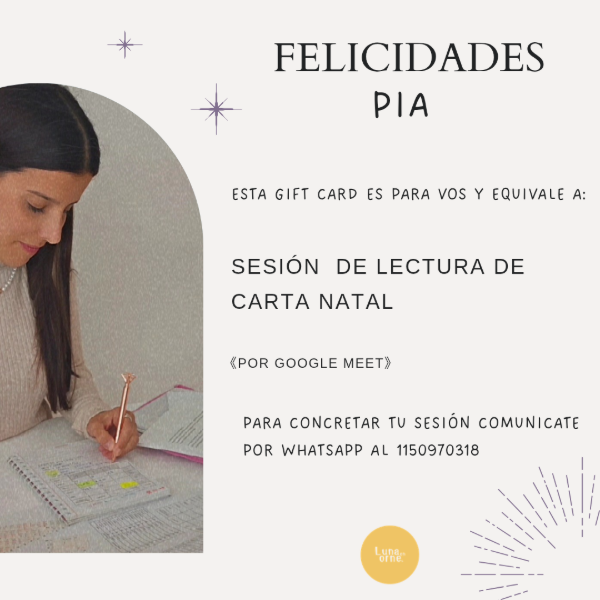 Producto - GIFT CARD - SESIÓN DE CARTA NATAL