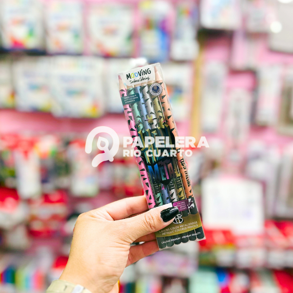 Producto - LÁPIZ DE COLOR MOOVING HEY METAL x6L