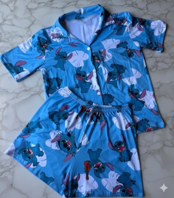 Producto - Camisero Remera + Short Stich Hojas