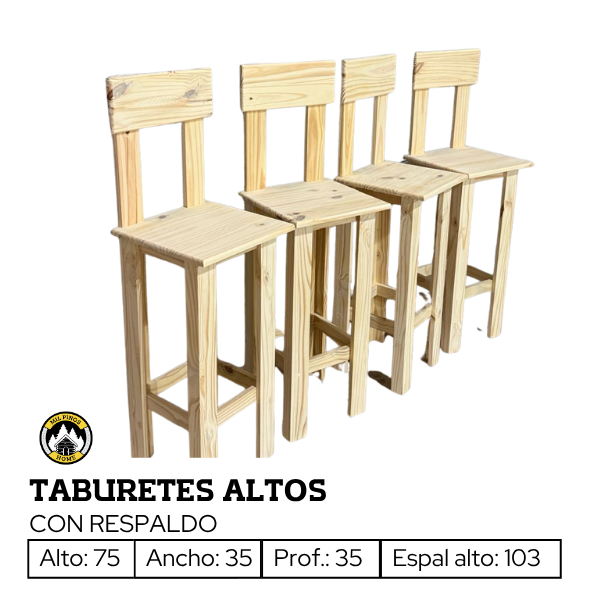 Producto - TABURETES ALTOS CON RESPALDO - 2
