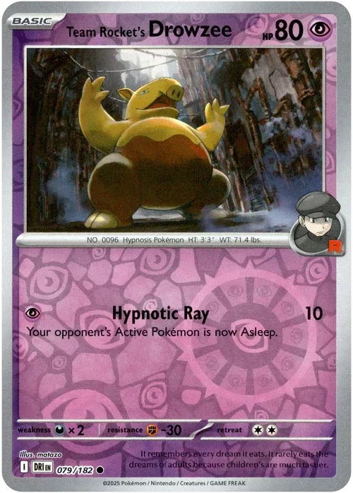 Producto - Team Rocket's Drowzee - 079/182 - Destined Rivals - Reverse Holo
