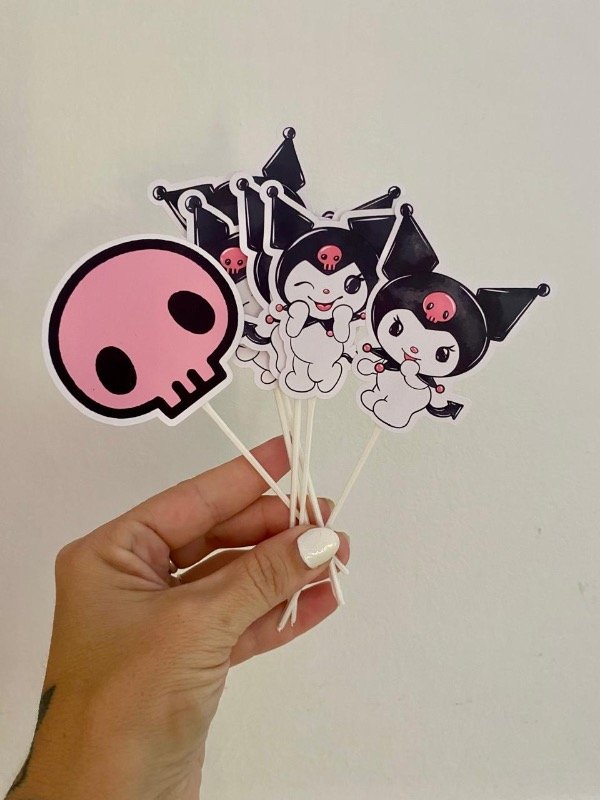 Producto - Kuromi Topper cupcakes silueta x 6