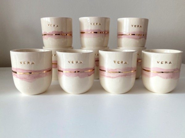 Producto - Set vasos acuarela nombre oro