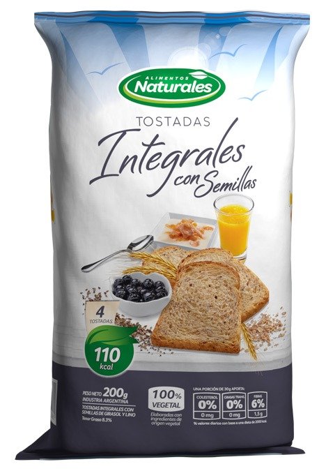 Producto - Tostadas Integrales con Semillas 200g. Caja x 12 u.