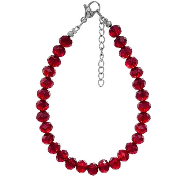 Producto - Pulsera de cristal checo y acero quirúrgico - 6mm - Bordo transparente
