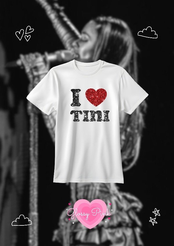 Producto - Remera I Love Tini - VINILO GLITTER