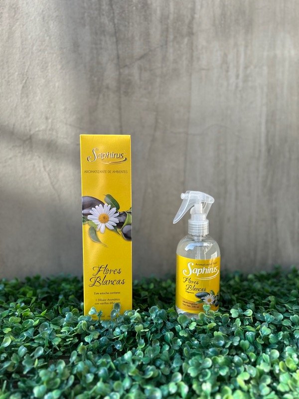Producto - Textil + Aromatizador Flores Blancas