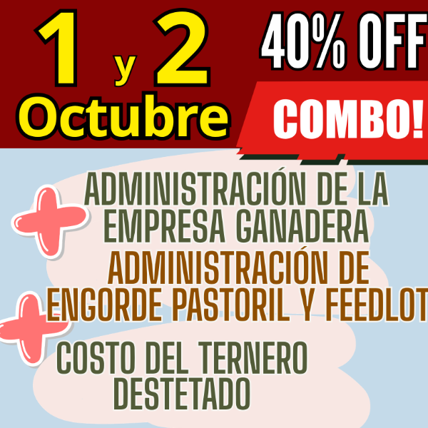 Producto - COMBO 3 CURSOS:Gestión Ganadera + Costo del Ternero + Engorde Pastoril y Feedlot - 0