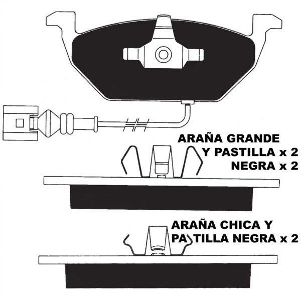 Producto - PASTILLA FRENO COBREQ VW SURAN/FOX/GOLF/BORA/NEWBEETL 0625