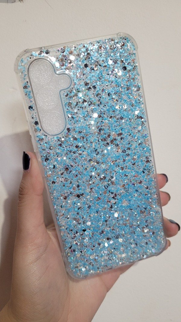 Producto - A54 funda brillo celeste