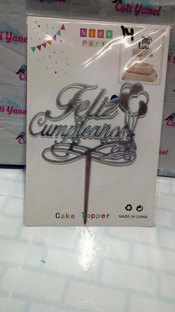 Producto - Topper "Feliz Cumpleaños" PLASTICO - 1