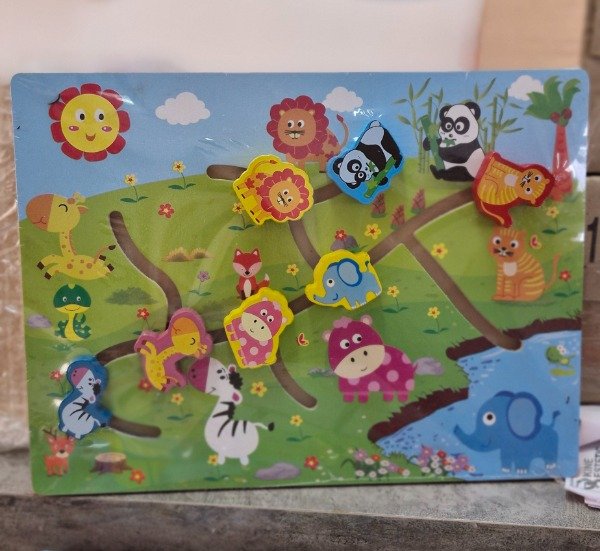 Producto - Tablero laberinto de madera animales