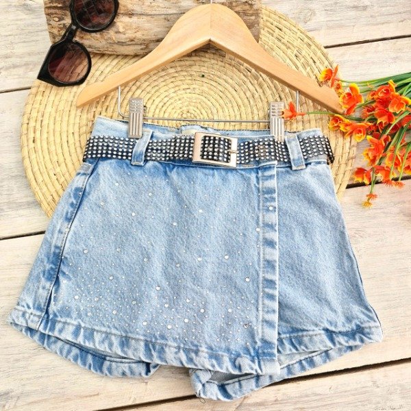 Producto - Short Pollera Zarif Celeste Teens (SH44)