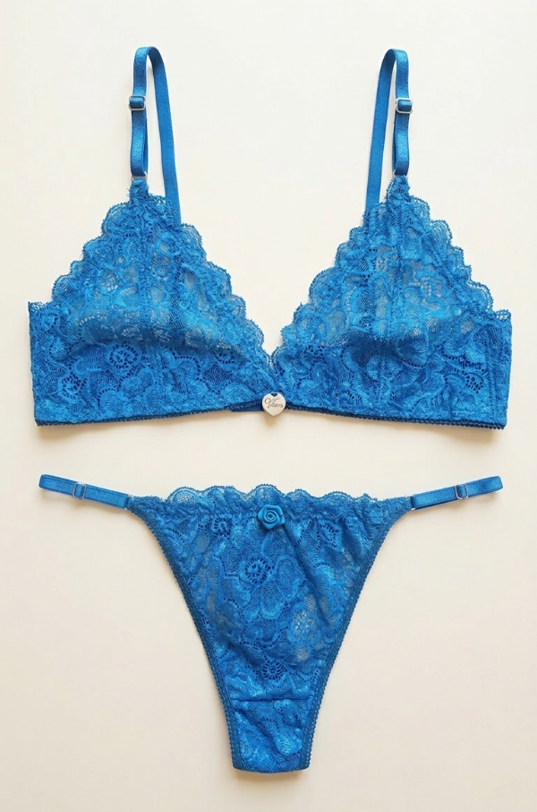 Producto - Conjunto Encaje Azul