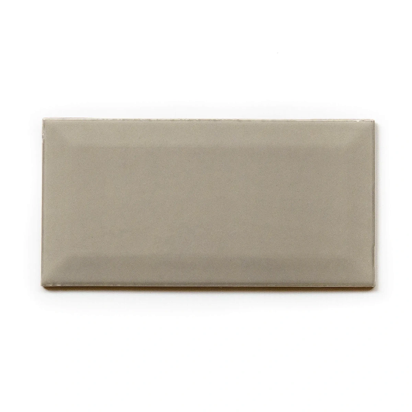 Producto - Azulejo Gris Biselado Brillante 10x20 1m2