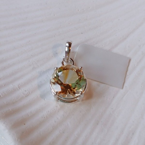 Producto - Dije Plata 925 citrino redondo