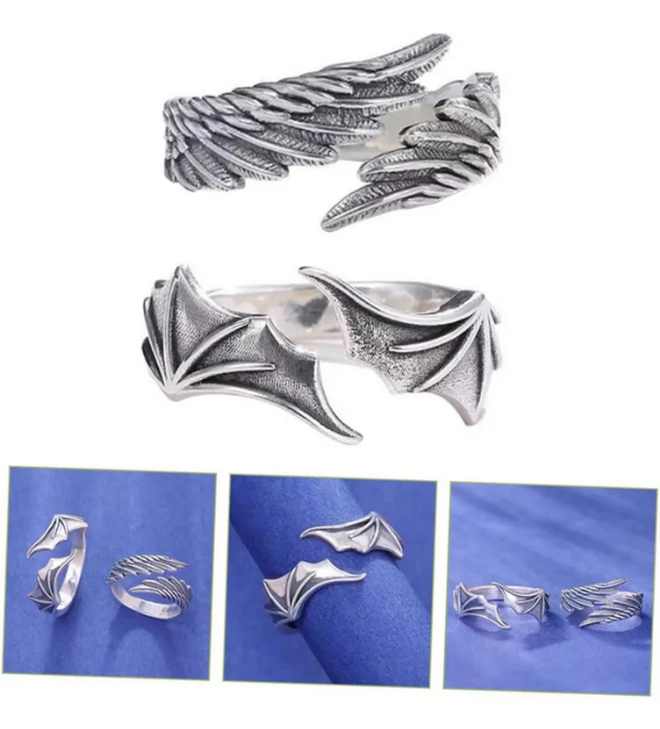 Producto - Anillos set x2 Alas Ángel y Diablo (para compartir)