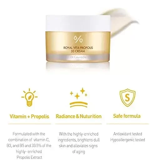 Producto - Crema Facial Hidratante - Dr. Ceuracle Royal Vita Propolis 33 Cream (50ml). - 2