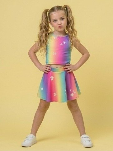 Producto - Pollera short arco iris - 0