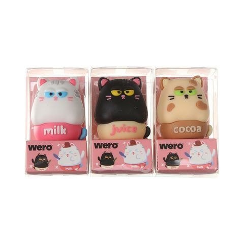 Producto - GOMA DE BORRAR 3D PUFFY CAT 4CM X UNIDAD MODELOS SURTIDOS WERO