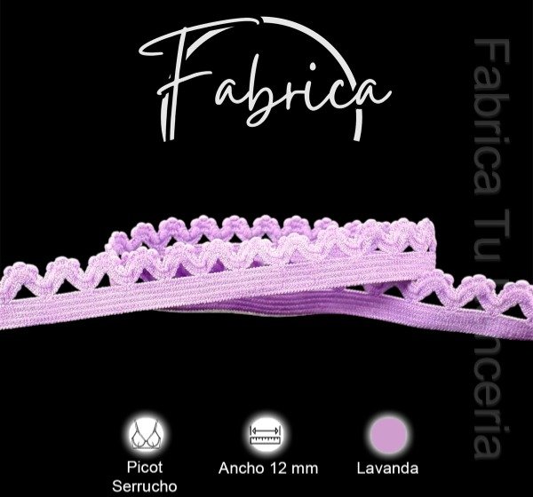 Producto - Picot Serrucho Lavanda 12mm (1 metro)