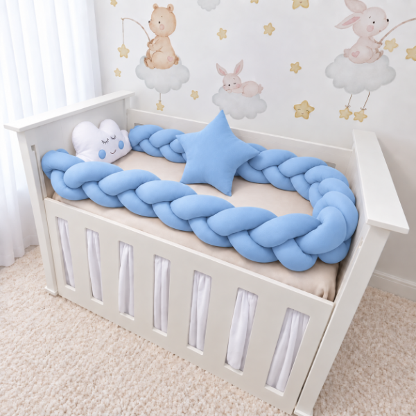 Producto - Set de Chichoneras para Cuna Paulina (Celeste) - 0