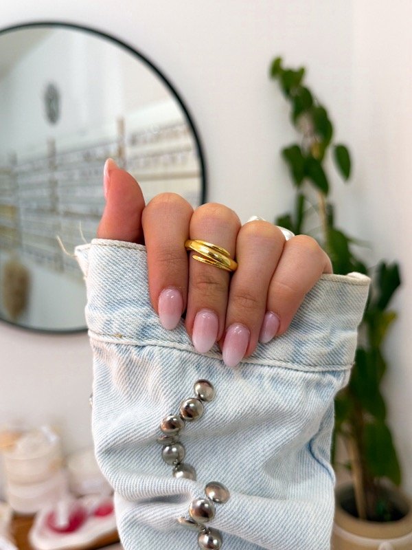 Producto - Anillo acero dorado triple inflado medio regulable
