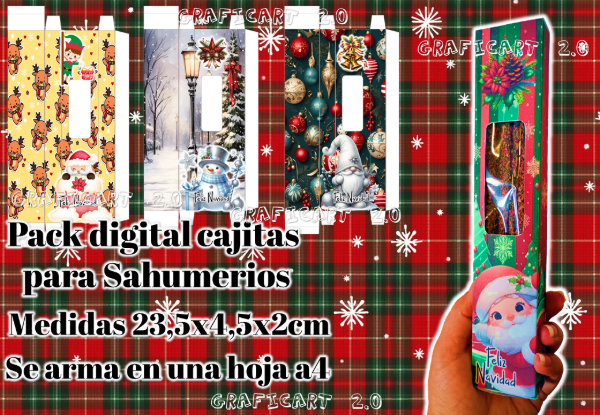 Producto - NUEVO PACK DIGITAL NAVIDEÑO CAJITAS PARA SAHUMERIOS EDITABLES