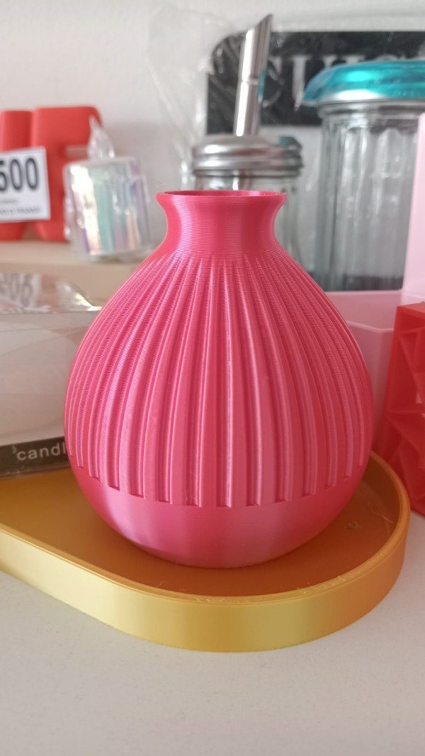Producto - Florero Redondo Líneas Japandi en Impresión 3D 7676