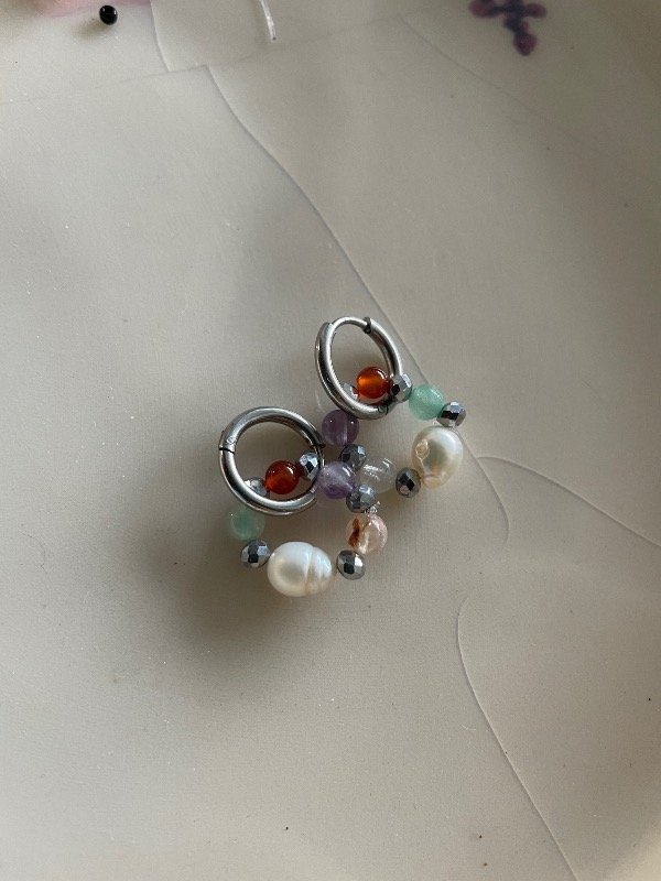 Producto - ARGOLLITAS MIX PIEDRAS ACERO Q