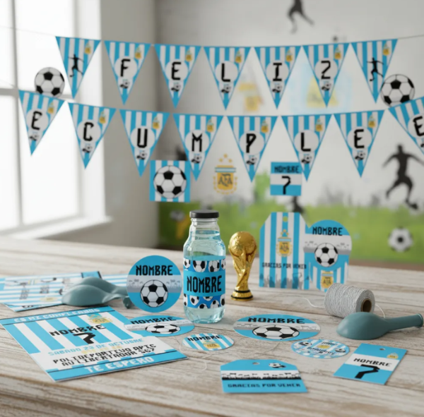 Producto - Kit Imprimible Selección Argentina Futbol Editable
