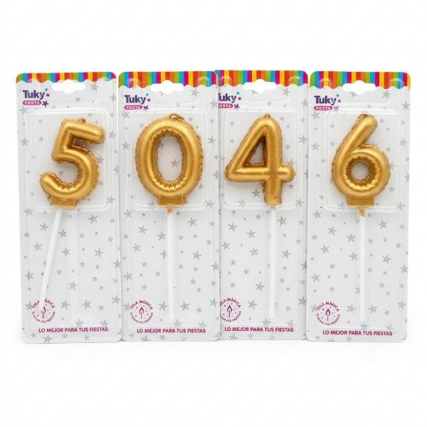 Producto - Velas formas globo doradas metalizadas - 1