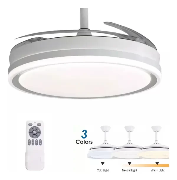 Producto - Ventilador de Techo Retráctil Star Trak 106cm LED Control Remoto Silencioso silv