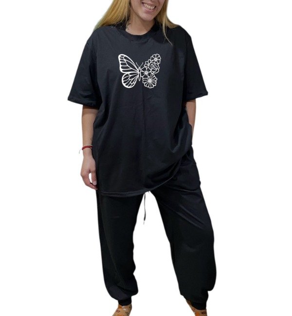 Producto - PIJAMA MANGA CORTA NEGRO