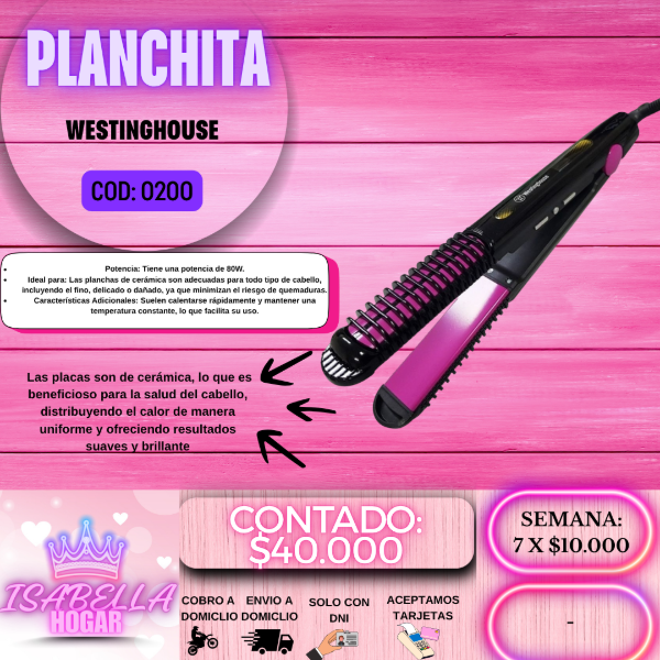 Producto - PLANCHITA DE PELO WESTINGHOUSE COD:0200