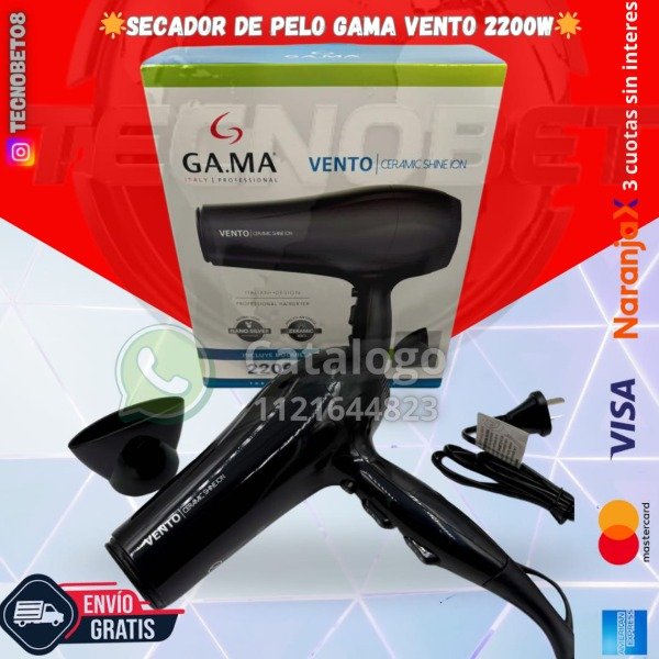 Producto - SECADOR DE PELO GAMA VENTO CERAMIC SHIME ION 2200W