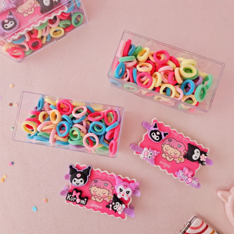 Producto - CAJA DE COLITAS + 4 HEBILLAS KUROMI