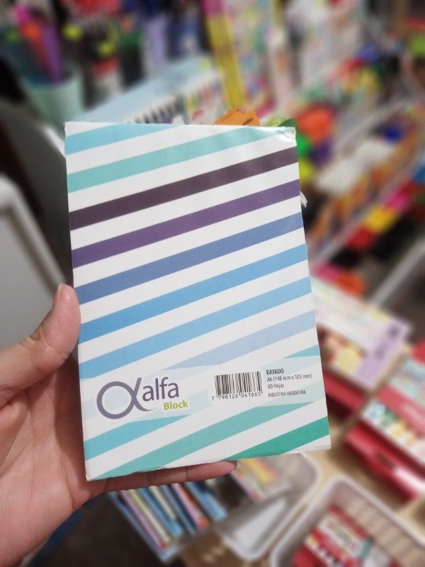 Producto - Block Gloss A6 Tapa Volcada Rayada