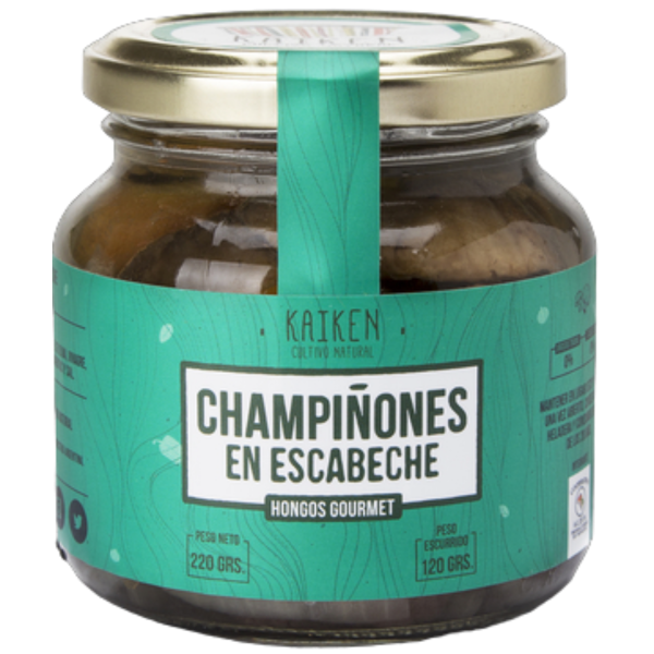 Producto - Champiñones en conserva en escabeche - 220g [Kaiken]