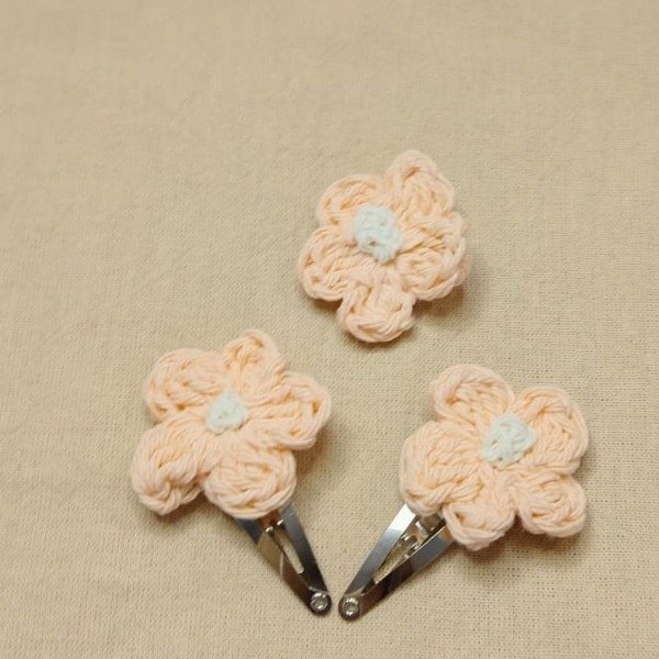 Producto - Par de hebillas tejidas rosa