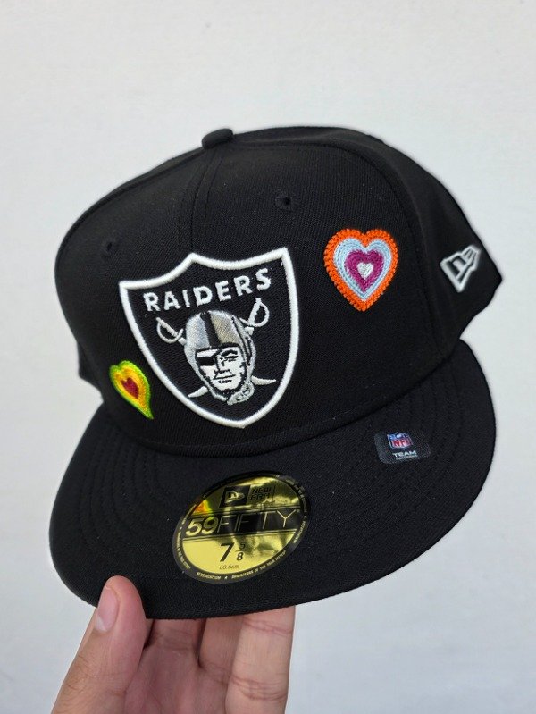 Las Vegas Raiders chain stitch heart New Era 59FIFTY talla 7 5/8