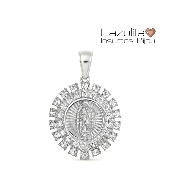 Producto - MEDALLA R. ACERO VIRGEN GUADALUPE DOBLE CIRCONITAS