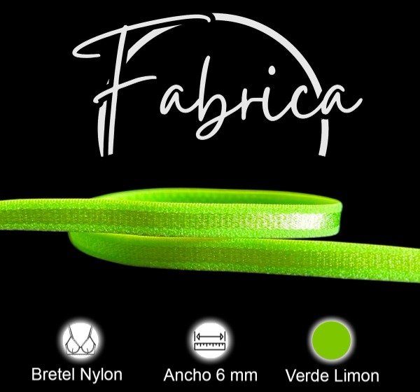 Producto - Bretel 6mm verde limón nylon (1 metro)