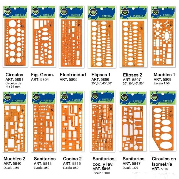 Producto - PLANTILLAS PIZZINI P/DIBUJO