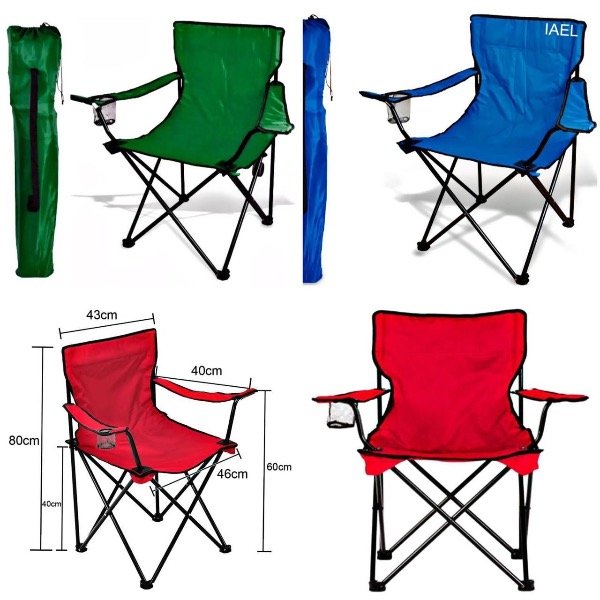 Producto - Silla Plegable Camping (Verde - Roja - Azul)