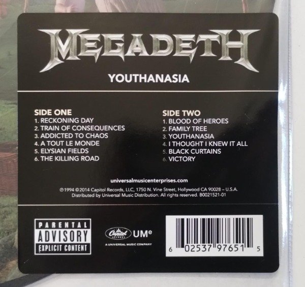 Producto - MEGADETH Youthanasia Disco Vinilo LP PICTURE DISC USA 2014 - 3