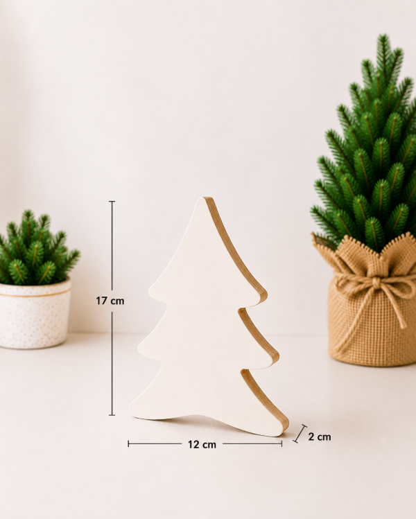 Producto - Set x3 pinos "abetos" decorativos color blanco - 4