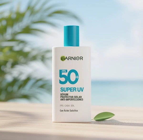 Producto - Protector solar facial Garnier con ácido salícilico para piel grasa con FPS 50