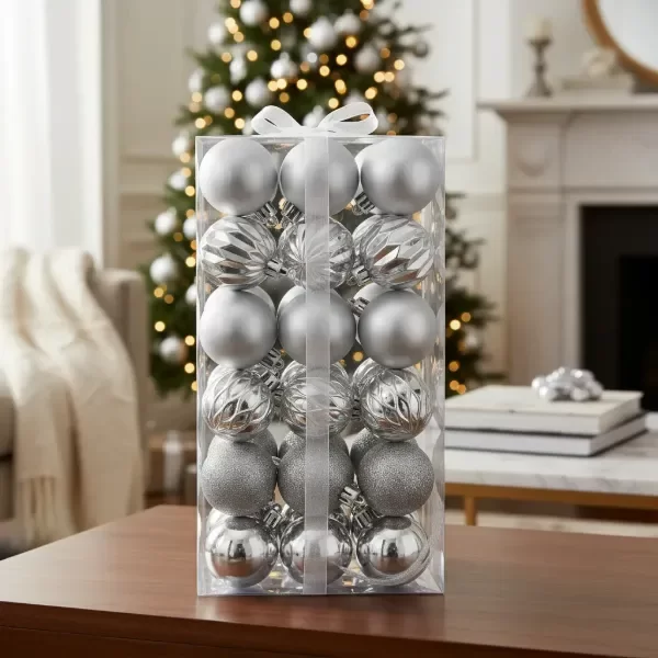 Producto - Set x36 esferas de navidad - PLATEADO
